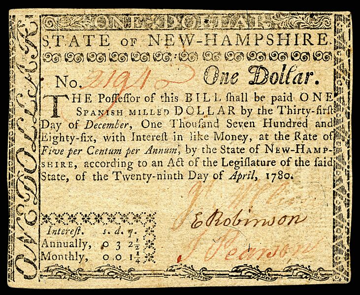US-Colonial (NH-179)-New Hampshire-29 Apr 1780 OBV