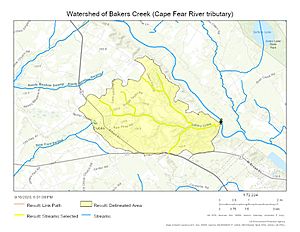 Watershed of Bakers Creek