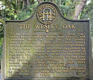 Wesley Oak marker, St. Simons, GA, US