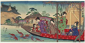 Yōshū Chikanobu Bijin on a boat ride