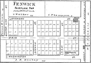 1897 cadastral map of Fenwick, Michigan