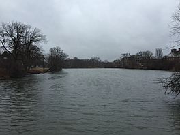 2016-02-23 10 45 28 View east from the west end of Lake Ceva on the campus of The College of New Jersey in Ewing, New Jersey.jpg