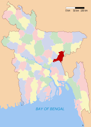 Location of Brahmanbaria in Bangladesh