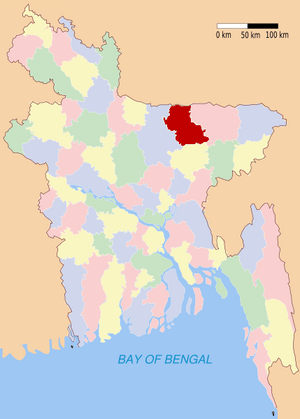 Location of Netrakona in Bangladesh