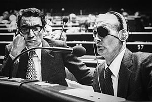 Boutros Boutros-Ghali et Moshe Dayan Strasbourg 10 octobre 1979