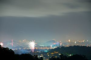 Fireworks in Caimito on New Year's Eve 2014