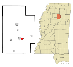 Location of Derma, Mississippi