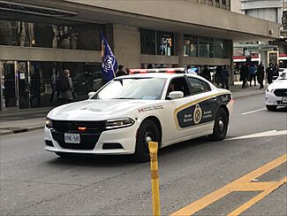 Canada Border Services Agency Dodge Charger in Ontario Special Olympics Law Enforcement Torch Run