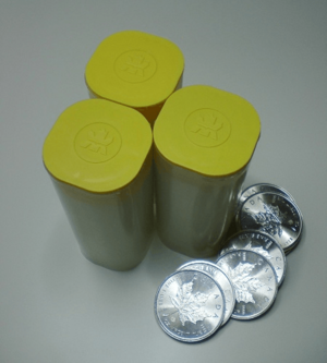 Canadian Silver Maple Leaf coins and tubes