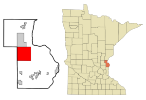 Location of the city of North Branchwithin Chisago County, Minnesota