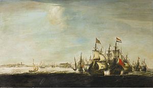 Circle of Jan Abrahamsz Beerstraaten - The Battle of Dunkirk (18 February 1639)
