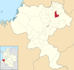 Location of the municipality and town of Jambaló in the Cauca Department of Colombia.