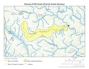 Course of Mill Creek (French Creek tributary)