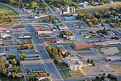 Aerial photo of downtown Bagley