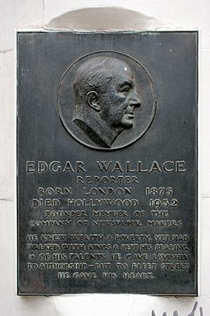 Edgar Wallace plaque, Fleet Street