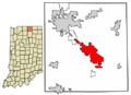 Elkhart County Indiana Incorporated and Unincorporated areas Goshen Highlighted 1828386