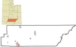 Location in Garfield County and state of Utah