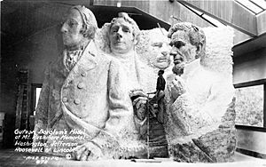 Gutzon Borglum's model of Mt. Rushmore memorial
