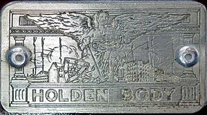 Holden Body's badge on a 1928 Chevrolet National tourer (8701042412) st crop