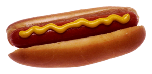 Hot dog with mustard