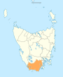 Huon Valley LGA Tasmania locator map