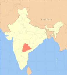 India Telangana locator map