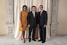 Jan Peter Balkenende with Obamas