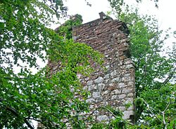 Kingencleugh Castle - side of castle tower.JPG
