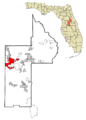 Lake County Florida Incorporated and Unincorporated areas Leesburg Highlighted