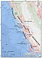 Main faults of northern and central California