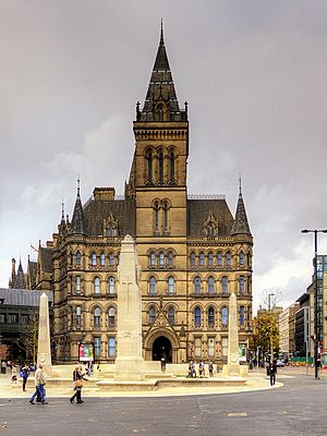 Manchester Cenotaph with Town Hall