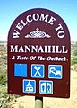 Mannahill entry sign