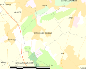 Map commune FR insee code 62371