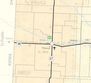 KDOT map of Greeley County (legend)