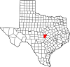 State map highlighting Burnet County