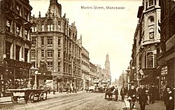 Market Street Manchester old postcard