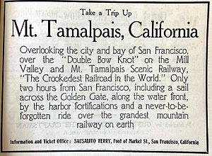 Mill Valley and Mt Tamalpais Scenic Railway 1906 Ad
