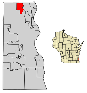Location of Brown Deer in Milwaukee County, Wisconsin.