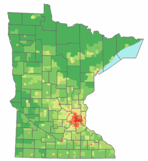 Minnesota population map cropped
