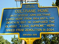 New York State Historic Marker of John Coltrane House