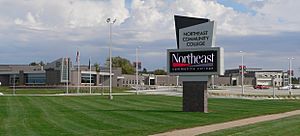 Northeast Community College sign