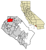 Location of Fullerton in Orange County, California.
