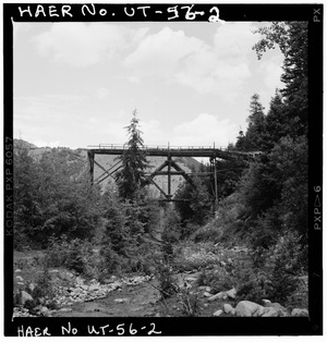 PROFILE OF THE TRESTLE, LOOKING NORTH - Sweet Mine, Southwest 1-4 section 17 Township 13 South, Range 8 East, Coal City, Carbon County, UT HAER UTAH,4-GOCR,1-2