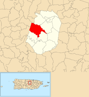 Location of Padilla within the municipality of Corozal shown in red