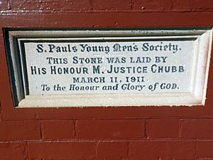 Plaque at St Paul's Young Men's Club, Ipswich, Queensland