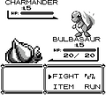 Pokémon Red, Blue, and Yellow battle screenshot