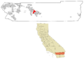 Riverside County California Incorporated and Unincorporated areas Palm Desert Highlighted