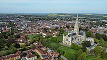 Salisbury Cathedral bird's view