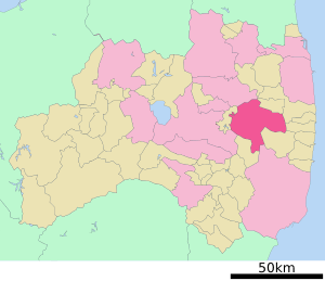 Location of Tamura in Fukushima Prefecture