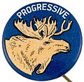 Theodore Roosevelt 1912 Progressive Party bull moose campaign button